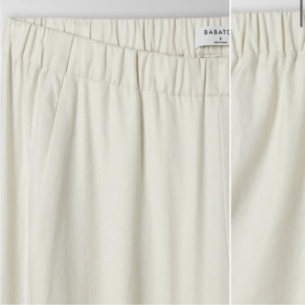 Aritzia Babaton Dexter Pants Linen Blend Light Beige Cream Joggers XS Minimalist